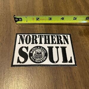 Northern Soul Black & White Logo Rectangular Iron On Appliqué Patch